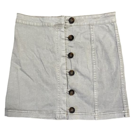 Altar’d State Gray Tortoise Shell button up mini skirt size M - Picture 1 of 7